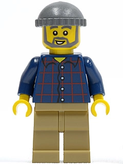 Dark Blue Torso, Dark Tan Legs, Dark Bluish Grey Cap