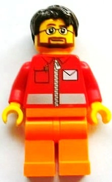 Red Torso, Orange Legs, Dark Brown Hair