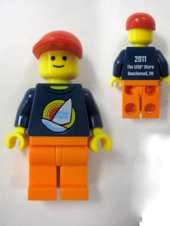 Dark Blue Torso, Orange Legs, Red Cap - Beachwood