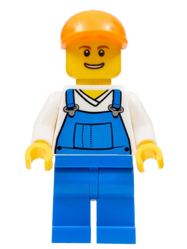White Torso, Blue Overall, Orange Cap