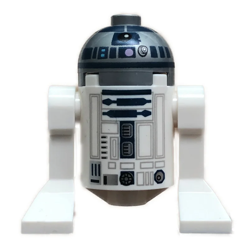 Astromech Droid, R2-D2, Flat Silver Dome, Dark Blue Print with Lavender Dots
