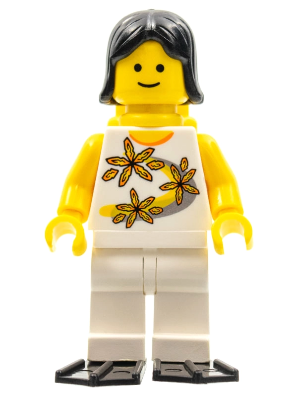 White Torso, White Legs, Black Hair, Yellow Airtank