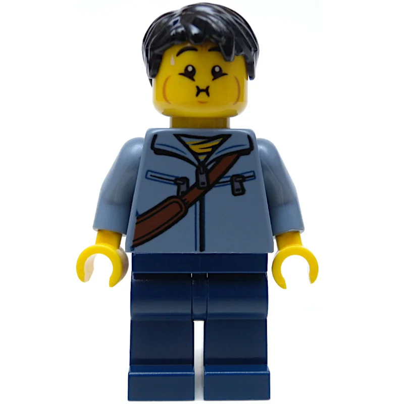 Sand Blue Torso, Dark Blue Legs, Black Hair