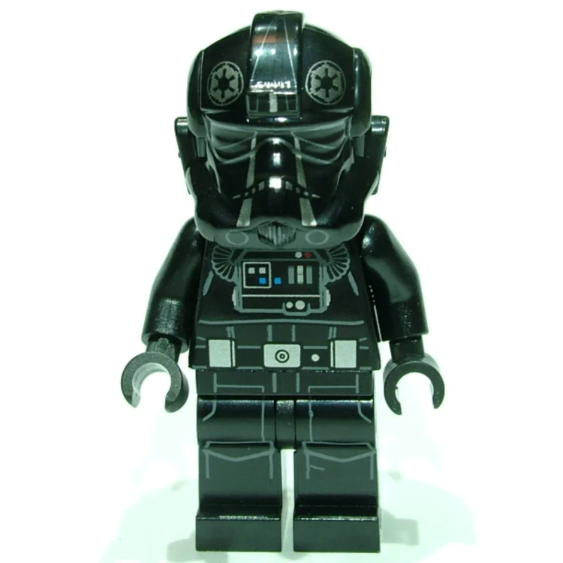 TIE Pilot, Printed Legs, Two Silver Stripes on Helmet, Silver Belt Pouches, Closed Mouth