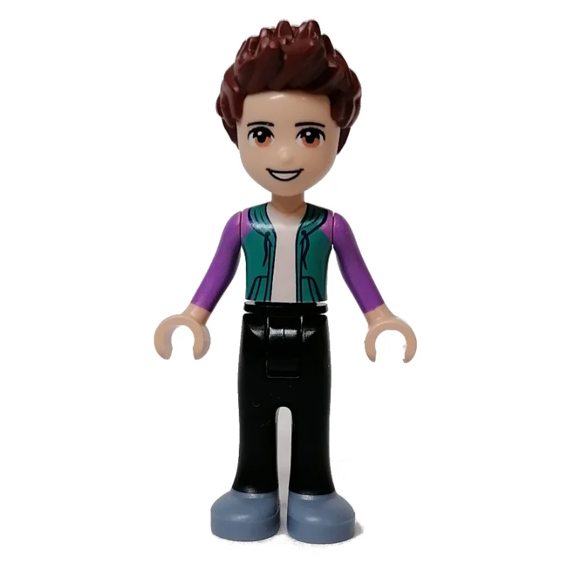 Ethan - Dark Turquoise Top, Black Pants