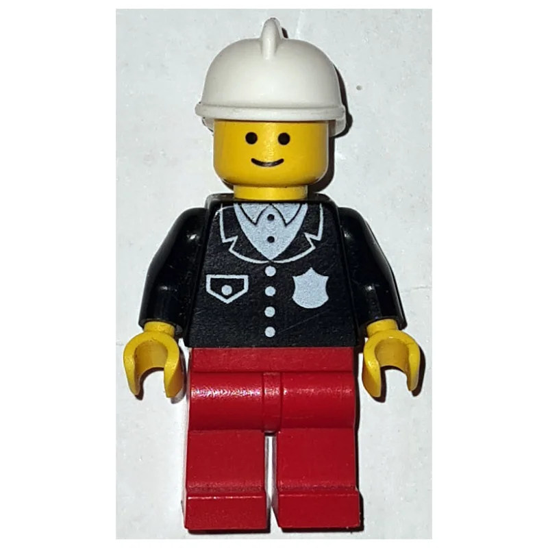 Police - Black Torso, Red Legs, White Fire Helmet