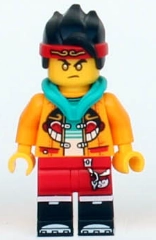 Monkie Kid, Dark Turquoise Hood, Gold Eyes