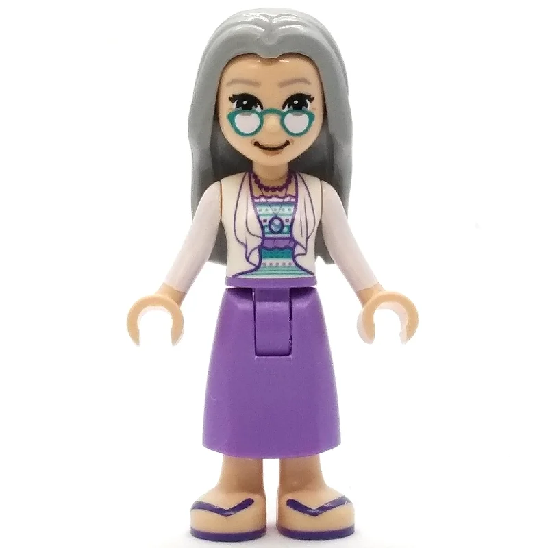 Nora - White Top, Medium Lavender Dress, Light Bluish Grey Hair