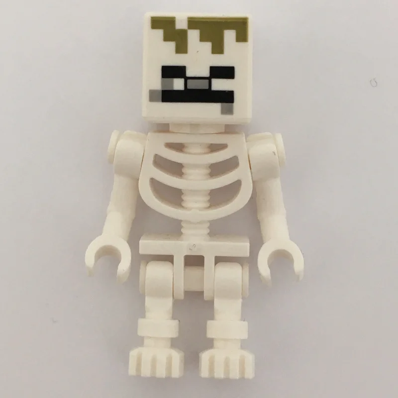 Skeleton, Square Skull, Olive Green Pixels