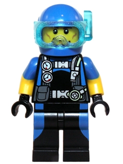 Scuba Diver, Black Torso, Black Legs, Blue Helmet