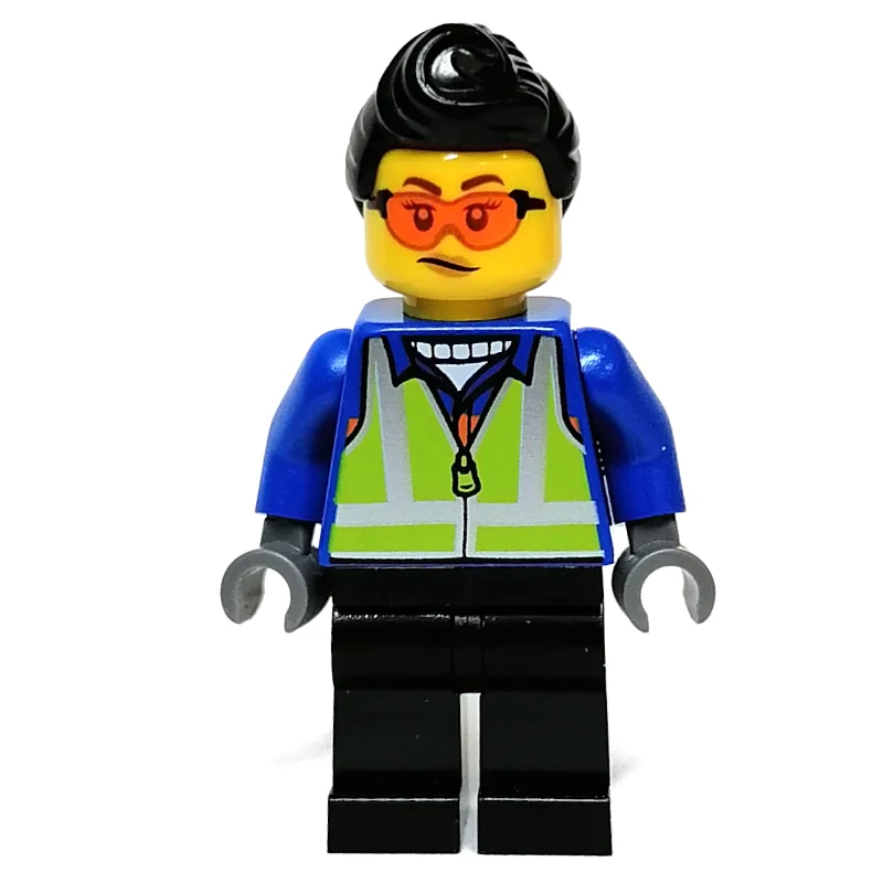 Blue Torso, Black Legs, Black Hair, Orange Sun Glasses