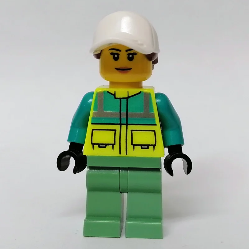 Ambulance Driver, Vibrant Yellow Safety Vest, White Cap