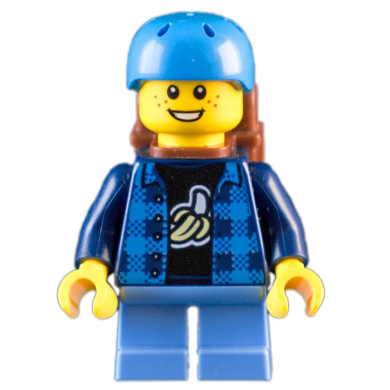 Kid - Dark Blue Torso, Medium Blue Legs, Dark Azure Helmet, Backpack