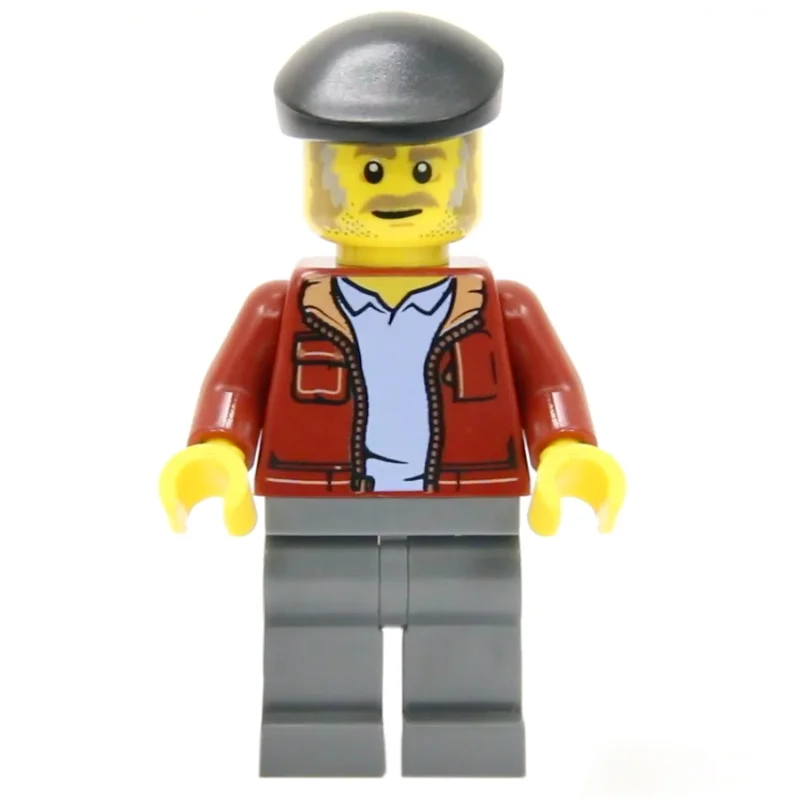 Dark Red Torso, Dark Bluish Gray Legs, Black Cap