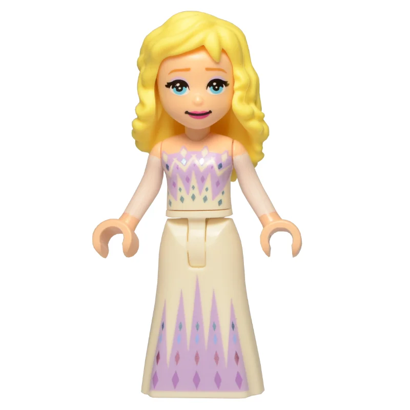 Elsa, Medium Lavender and White Dress, No Cape