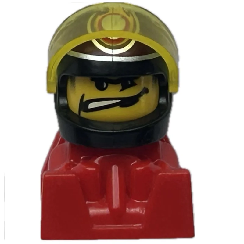 Racer - Black Helmet, Trans-Yellow Visor, Red Body