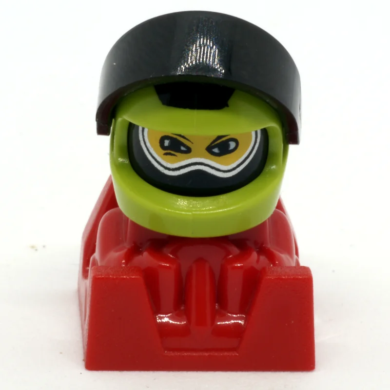Racer - Lime Helmet, Black Visor, Red Body