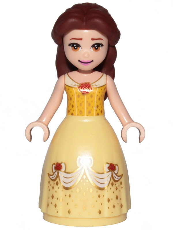 Belle, Bright Light Orange and Bright Light Yellow Full Dress with Roses, Closed Mouth