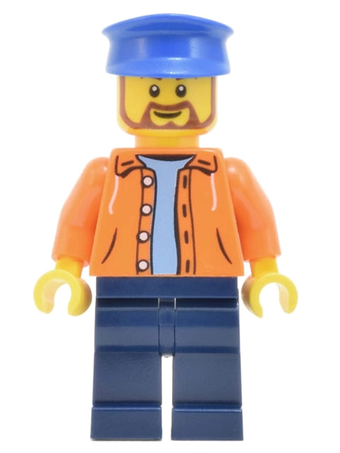 Orange Torso, Dark Blue, Blue Cap