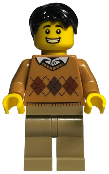 Medium Nougat Torso, Dark Tan Legs, Black Hair