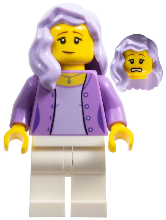 Medium Lavender Torso, White Legs, Lavender Hair