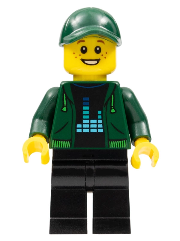 Dark Green Torso, Black Legs, Dark Green Cap