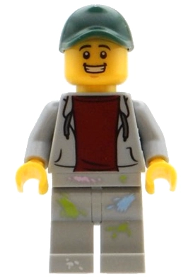 Light Bluish Grey Torso, Light Bluish Grey Legs, Dark Green Cap