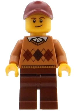 Medium Nougat Torso, Reddish Brown Legs, Dark Red Cap