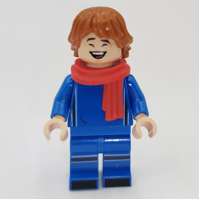 Soccer Fan, Blue Soccer Kit, Red Scarf, Dark Orange Hair