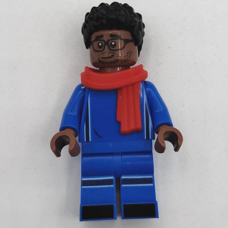Soccer Fan, Blue Soccer Kit, Red Scarf, Black Hair