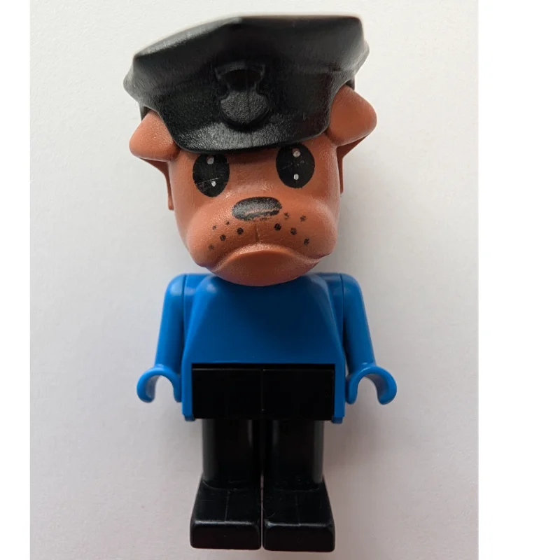 Bertie Bulldog, Brown Head, Blue Torso, Black Legs, Black Police Hat