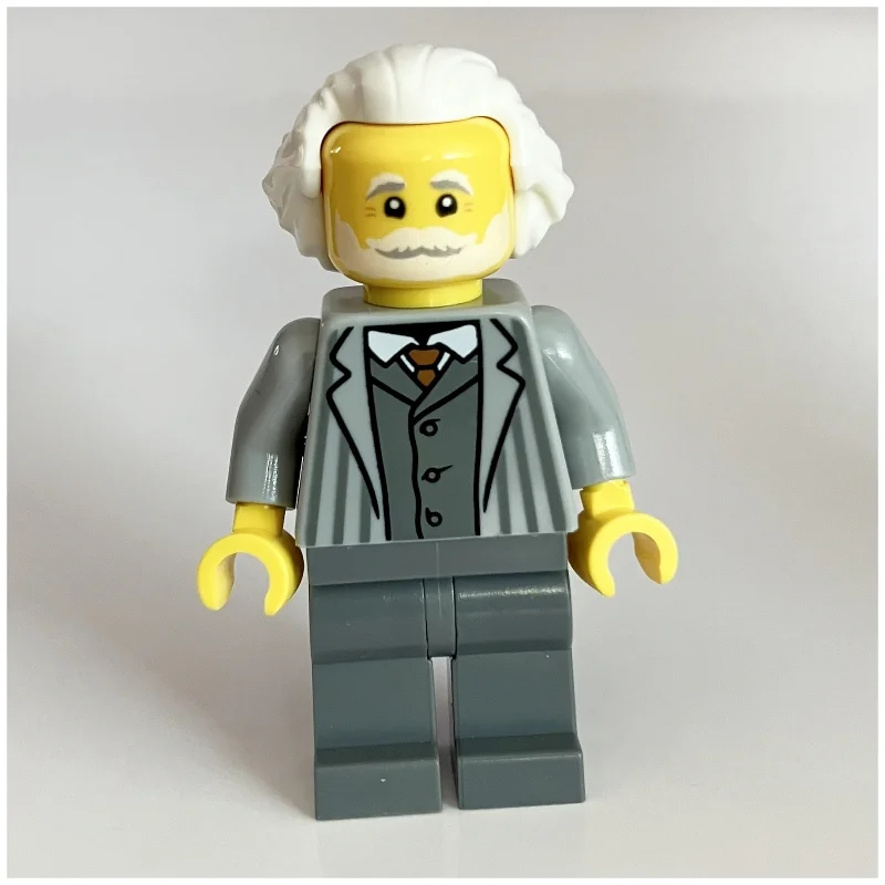 Passenger, Light Bluish Grey Torso, Dark Bluish Grey Legs, White Hair