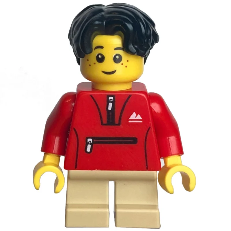 Kid - Red Torso, Tan Legs, Black Hair