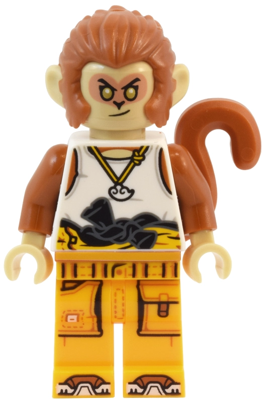 Monkey King, White Tunic, Bright Light Orange Legs