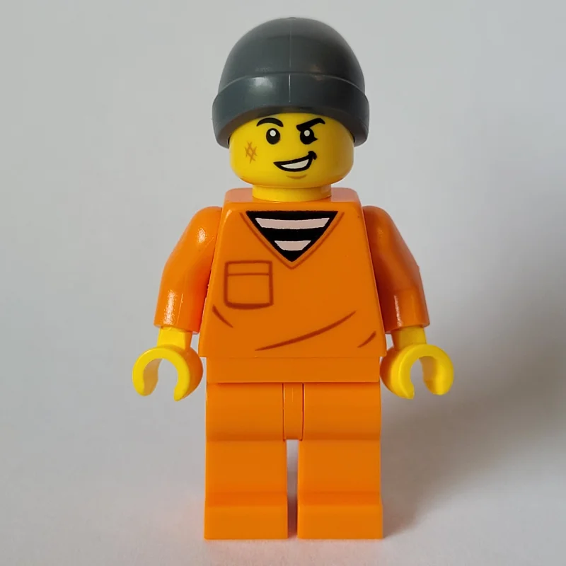 Criminal, Orange Suit, Dark Bluish Grey Beanie