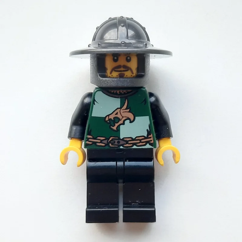Dragon Knight, Dark Green, Wide Brim Helmet, Moustache and Stubble (Pearl Titanium)
