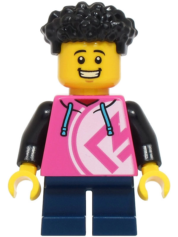 Kid - Dark Pink Torso, Dark Blue Legs, Black Hair