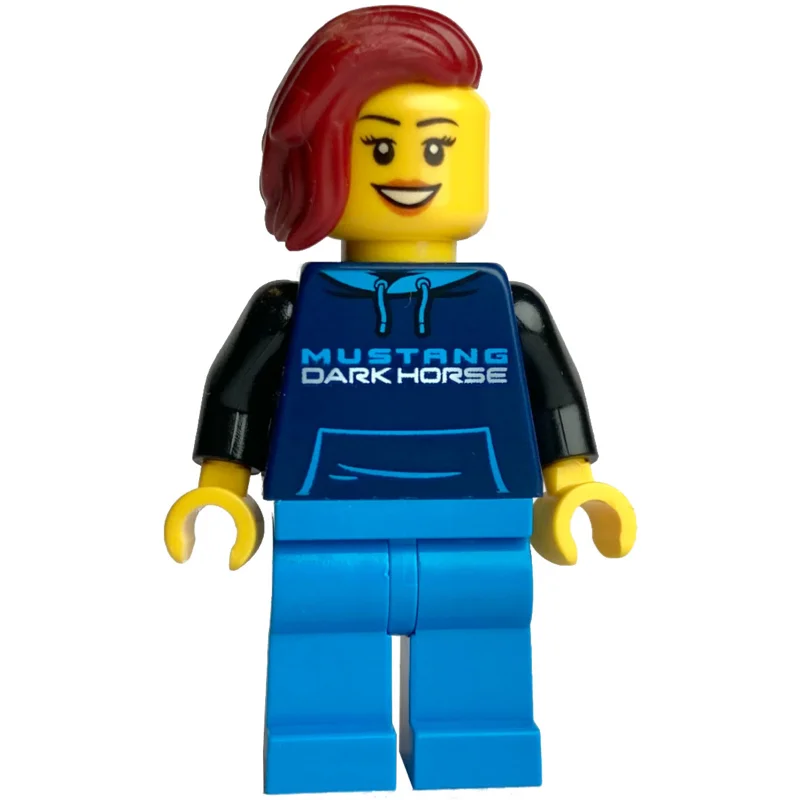 Race Driver - Dark Blue Torso, Dark Azure Legs, Dark Red Hair