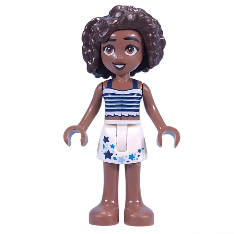Aliya - White/Dark Blue Top, White Skirt