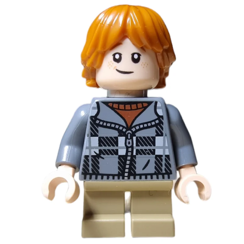 Ron Weasley, Dark Bluish Gray Plaid Jacket with Zipper, Short Legs