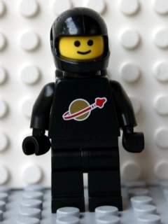 Classic Spaceman, Black with Airtanks, Centered Logo (2446 Helmet) (3626b Head)