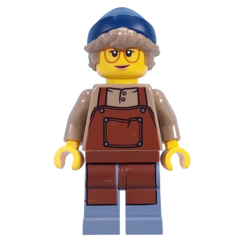 Barista, Reddish Brown Apron, Dark Blue Beanie
