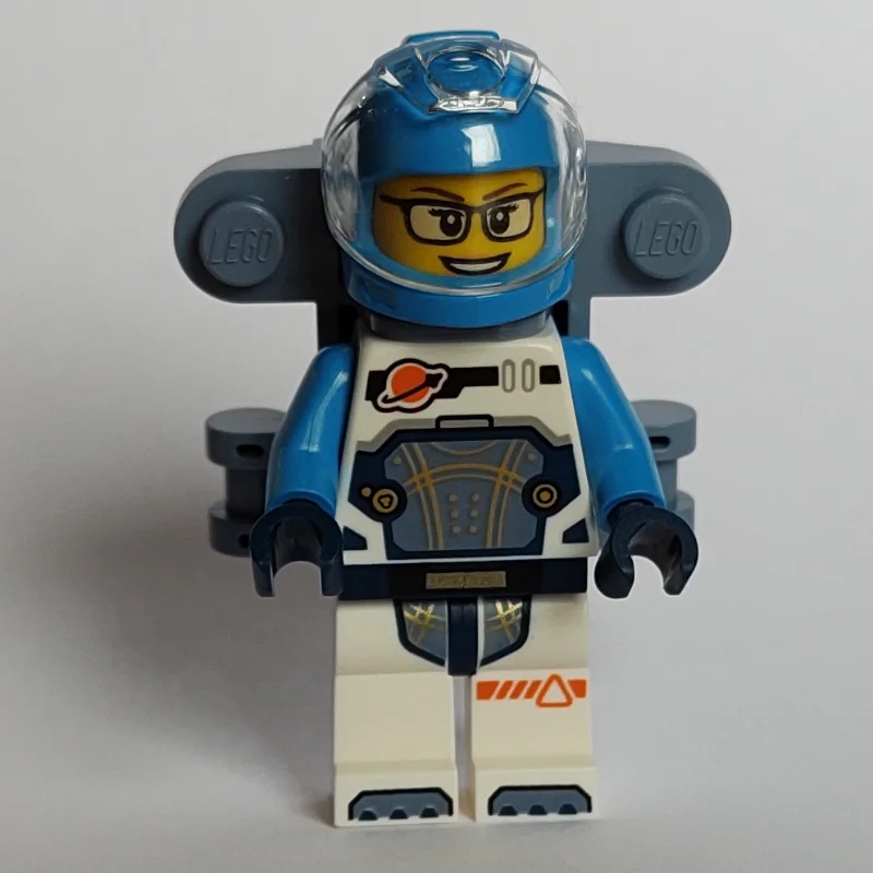 Astronaut, White and Dark Azure Spacesuit, Sand Blue Back Bracket