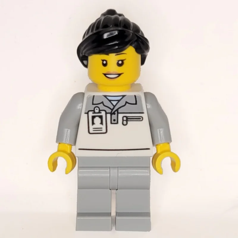 Garage Worker, White/Light Bluish Grey Suit, Black Hair