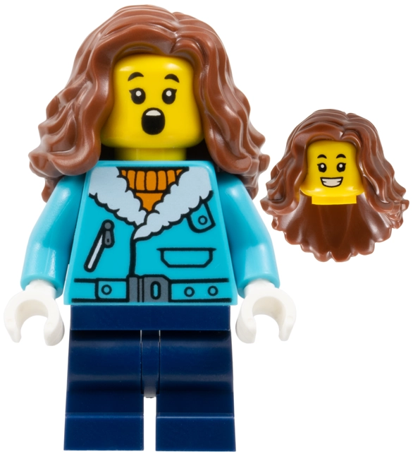 Kid, Medium Azure Torso, Dark Blue Medium Legs, Reddish Brown Hair