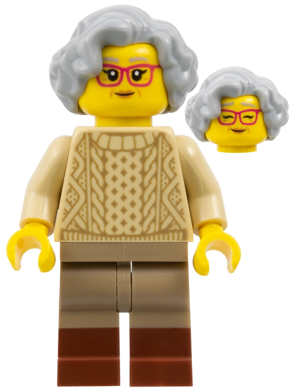 Tan Sweater, Dark Tan Legs, Reddish Brown Boots, Light Bluish Grey Hair