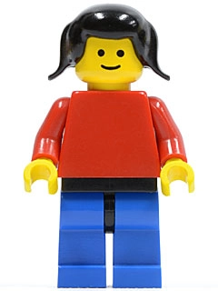 Red Torso, Blue Legs, Black Hair