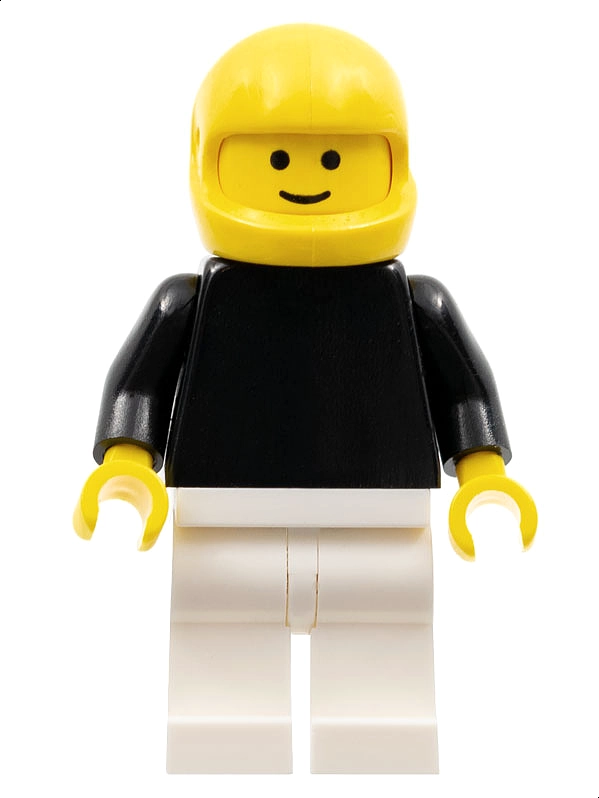 Black Torso, White Legs, Yellow Helmet