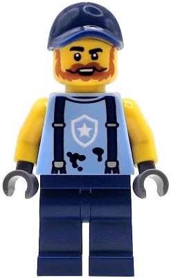 Police Mechanic, Bright Light Blue Torso, Dark Blue Legs, Dark Blue Cap