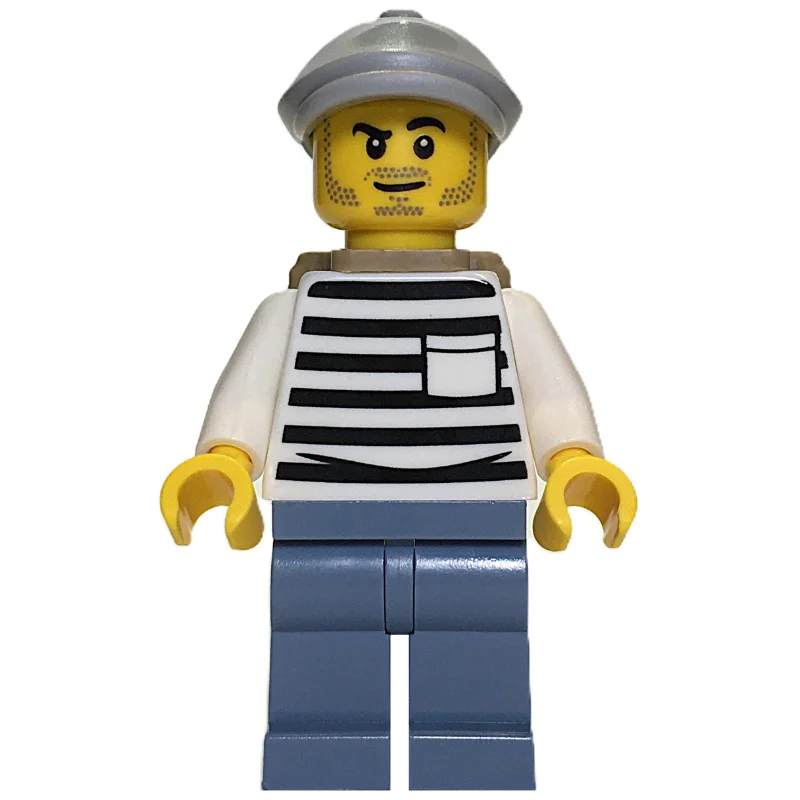 Criminal, White Torso, Sand Blue Legs, Light Bluish Gray Hat
